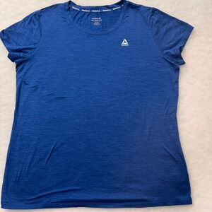 Reebok Womens XXL Blue Heather Space Dye Activewear T-Shirt